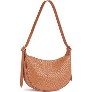 image:imageBOSTANTEN Purses for Women Crescent Crossbody Bag Vegan Leather Shoulder Hobo Handbag Adjustable StrapSmall Brown