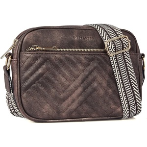 image:imageBOSTANTEN Quilted Crossbody Bags for Women Vegan Leather Purses Shoulder Handbags with Wide StrapCoffee