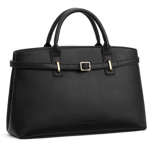image:imageBOSTANTEN Satchel Bags for Women Vegan Leather Structured Tote Handbag Trendy Top Handle Bag with Removable StrapBlack