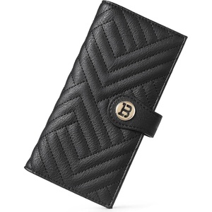 image:imageBOSTANTEN Slim Wallet Women Leather RFID Blocking Credit Card Holder Bifold Thin Wallet with Zipper Pocket BlackBrownBlack