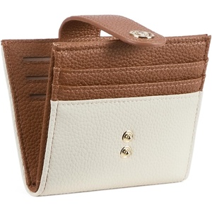image:imageBOSTANTEN Slim Wallet for Women Small RFID Blocking Credit Card Holder Leather Bifold Wallets with Zipper Coin Pocket Beige0BeigeBrown
