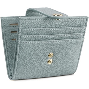 image:imageBOSTANTEN Slim Wallet for Women Small RFID Blocking Credit Card Holder Leather Bifold Wallets with Zipper Coin Pocket BeigeBlue