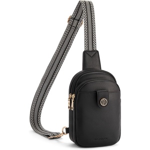 image:imageBOSTANTEN Sling Bag Crossbody Bags for Women Trendy Crossbody Purse Leather Chest BagAblack