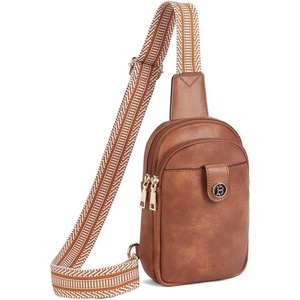 image:imageBOSTANTEN Sling Bag Crossbody Bags for Women Trendy Crossbody Purse Leather Chest BagAbrown
