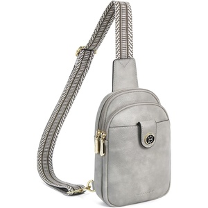 image:imageBOSTANTEN Sling Bag Crossbody Bags for Women Trendy Crossbody Purse Leather Chest BagAtwilight Grey