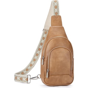 image:imageBOSTANTEN Sling Bag for Women Leather Crossbody Bag Vintage Cross Body Purse for Travel with Guitar Strap Bohemian StyleCamel Brown