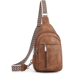 image:imageBOSTANTEN Sling Bag for Women Leather Crossbody Bag Vintage Cross Body Purse for Travel with Guitar Strap Bohemian StyleDark Brown