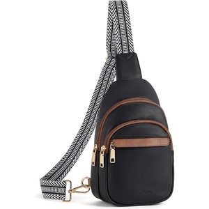 image:imageBOSTANTEN Sling Bag for Women Leather Crossbody Bags Fanny Pack Chest Bag for TravelAblack