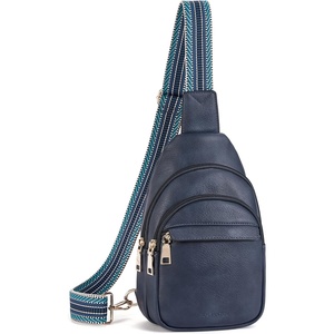 image:imageBOSTANTEN Sling Bag for Women Leather Crossbody Bags Fanny Pack Chest Bag for TravelAblue