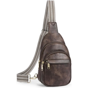 image:imageBOSTANTEN Sling Bag for Women Leather Crossbody Bags Fanny Pack Chest Bag for TravelAcoffee