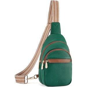 image:imageBOSTANTEN Sling Bag for Women Leather Crossbody Bags Fanny Pack Chest Bag for TravelAlichee Green