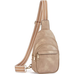 image:imageBOSTANTEN Sling Bag for Women Leather Crossbody Bags Fanny Pack Chest Bag for TravelAlight Brown