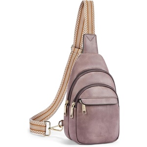image:imageBOSTANTEN Sling Bag for Women Leather Crossbody Bags Fanny Pack Chest Bag for TravelApurple