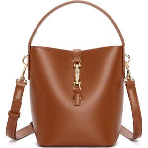 image:imageBOSTANTEN Small Bucket Bag for Women Crossbody Bags Trendy Vegan Leather Shoulder Purses Designer Ladies HandbagsBrown