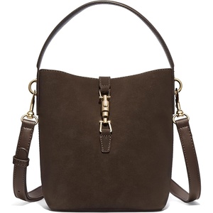 image:imageBOSTANTEN Small Bucket Bag for Women Crossbody Bags Trendy Vegan Leather Shoulder Purses Designer Ladies HandbagsCoffee