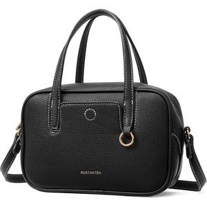 image:imageBOSTANTEN Small Crossbody Bag for Women Vegan Leather Purse  Lightweight Handbag with Top Handle Adjustable Strap Compact Storage for Travel Shopping EverydayBlack