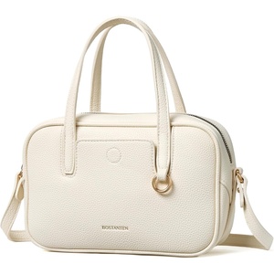 image:imageBOSTANTEN Small Crossbody Bag for Women Vegan Leather Purse  Lightweight Handbag with Top Handle Adjustable Strap Compact Storage for Travel Shopping EverydayBeige