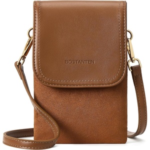 image:imageBOSTANTEN Small Crossbody Bags for Women Phone Purse with RFID  Vegan Leather and Suede Blend Adjustable Shoulder Strap Card Slot Travel Shopping and Daily Use Fits Phones Up to 69Faux Suedeleather Brown