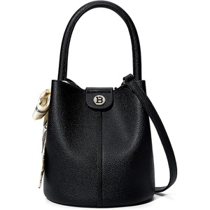 image:imageBOSTANTEN Small Crossbody Bags for Women Vegan Leather Mini Bucket Handbag Removable Shoulder StrapBlack