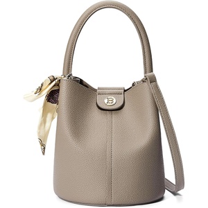 image:imageBOSTANTEN Small Crossbody Bags for Women Vegan Leather Mini Bucket Handbag Removable Shoulder StrapCamel Brown