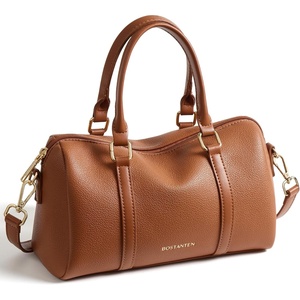 image:imageBOSTANTEN Small Crossbody Purse for Women Slouchy Boston Handbag  Vegan Leather Lightweight Top Handle Detachable Adjustable Strap Daily Travel Shopping CommutingBrown