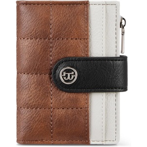 image:imageBOSTANTEN Small Wallet for Women Leather RFID Blocking Card Holder Bifold Compact Wallets With Zipper Coin Pocket BrownBeigeBlackBrownBeigeBlack