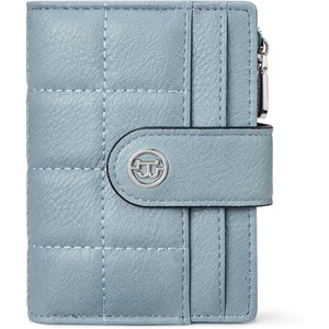 image:imageBOSTANTEN Small Wallet for Women Leather RFID Blocking Card Holder Bifold Compact Wallets With Zipper Coin Pocket BrownBeigeBlackLight Blue