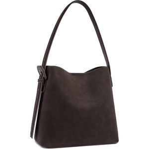 image:imageBOSTANTEN Suede Bucket Bag for Women Ladies Shoulder Purse with Adjustable Strap Handbag with Inner Pouch for Work TravelCoffee