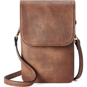 image:imageBOSTANTEN Vegan Leather Crossbody Bags for Women Designer Cell Phone Bag Wallet Purses Adjustable StrapA01retro Brown