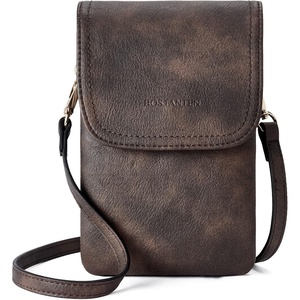 image:imageBOSTANTEN Vegan Leather Crossbody Bags for Women Designer Cell Phone Bag Wallet Purses Adjustable StrapA02retro Coffee