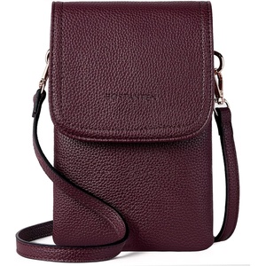 image:imageBOSTANTEN Vegan Leather Crossbody Bags for Women Designer Cell Phone Bag Wallet Purses Adjustable StrapA05burgundy Red