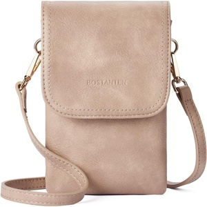 image:imageBOSTANTEN Vegan Leather Crossbody Bags for Women Designer Cell Phone Bag Wallet Purses Adjustable StrapA08pale Brown