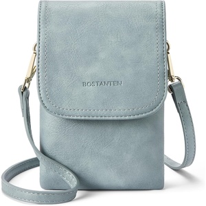 image:imageBOSTANTEN Vegan Leather Crossbody Bags for Women Designer Cell Phone Bag Wallet Purses Adjustable StrapDenim Blue