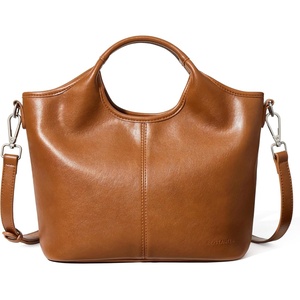 image:imageBOSTANTEN Vegan Leather Purses for Women Soft Top Handle Satchel Crossbody Zipper Handbag with Detachable Shoulder StrapBrown
