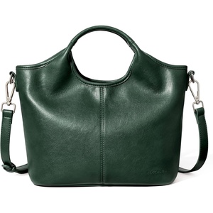 image:imageBOSTANTEN Vegan Leather Purses for Women Soft Top Handle Satchel Crossbody Zipper Handbag with Detachable Shoulder StrapDark Green