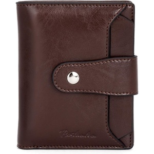 image:imageBOSTANTEN Women Leather Wallet RFID Blocking Bifold Zipper Pocket Wallet Card Case Purse with ID Window3coffee