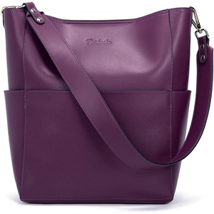 image:imageBOSTANTEN Womens Leather Designer Handbags Tote Purses Shoulder Bucket BagsA05purple