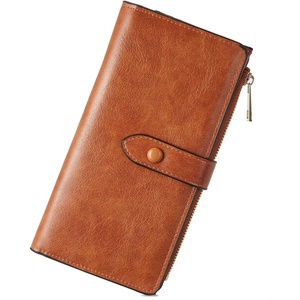 image:imageBOSTANTEN Womens Leather Wallets RFID Blocking Large Capacity Credit Card Holder Phone Clutch Rose RedABrownoil wax