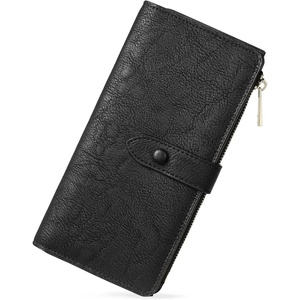 image:imageBOSTANTEN Womens Leather Wallets RFID Blocking Large Capacity Credit Card Holder Phone Clutch Rose RedBBlackoil wax