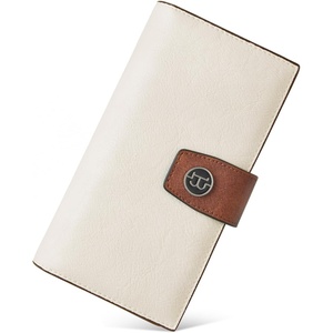image:imageBOSTANTEN Womens Leather Wallets RFID Blocking Large Capacity Credit Card Holder Phone Clutch Rose RedDBeigeBrown