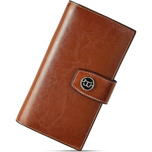 image:imageBOSTANTEN Womens Leather Wallets RFID Blocking Large Capacity Credit Card Holder Phone Clutch Rose RedDBrown Red