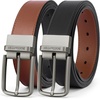 image:imageBOSTANTEN Belt Men Leather Reversible Belts for Men 1 38 for Casual Golf Dress Pants TwoinOne Belt Gift005gunblackBrown