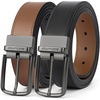 image:imageBOSTANTEN Belt Men Leather Reversible Belts for Men 1 38 for Casual Golf Dress Pants TwoinOne Belt Gift006gunblackCognac