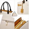 image:imageBOSTANTEN Briefcase for Women 156 Inch Genuine Leather Laptop Briefcase Shoulder Work Tote Bag PurseAbeige