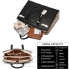 image:imageBOSTANTEN Briefcase for Women 156 Inch Genuine Leather Laptop Briefcase Shoulder Work Tote Bag PurseBblack