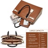 image:imageBOSTANTEN Briefcase for Women 156 Inch Genuine Leather Laptop Briefcase Shoulder Work Tote Bag PurseCbrown