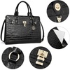 image:imageBOSTANTEN Briefcase for Women 156 inch Leather Laptop Bag Vintage Slim Lawyer Business Bag Stylish Work PurseCcrocodile Pattern Black