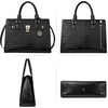 image:imageBOSTANTEN Briefcase for Women 156 inch Leather Laptop Bag Vintage Slim Lawyer Business Bag Stylish Work PurseCcrocodile Pattern Black