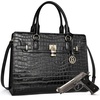image:imageBOSTANTEN Briefcase for Women 156 inch Leather Laptop Bag Vintage Slim Lawyer Business Bag Stylish Work PurseCcrocodile Pattern Black