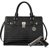 image:imageBOSTANTEN Briefcase for Women 156 inch Leather Laptop Bag Vintage Slim Lawyer Business Bag Stylish Work PurseCcrocodile Pattern Black